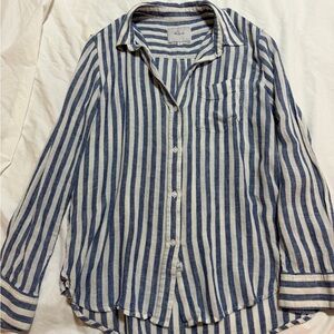 Rails Blue and White Striped Button Down Shirt
